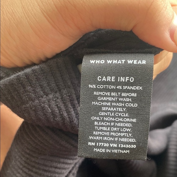 Who What Wear Cotton Midi Black Dress - Picture 4 of 4